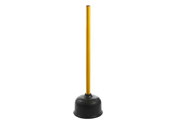 Professional Plunger 6" Black Bell Cup, 18" Yellow Wood Handle