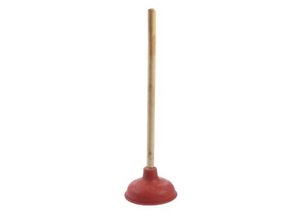Force Cup Plunger 6" Red Cup, 18" Wood Handle