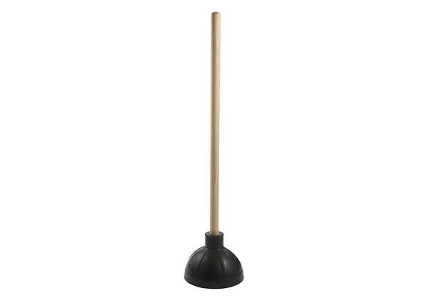 Force Cup Plunger 6" Heavy Duty Black Cup, 21" Wood Handle
