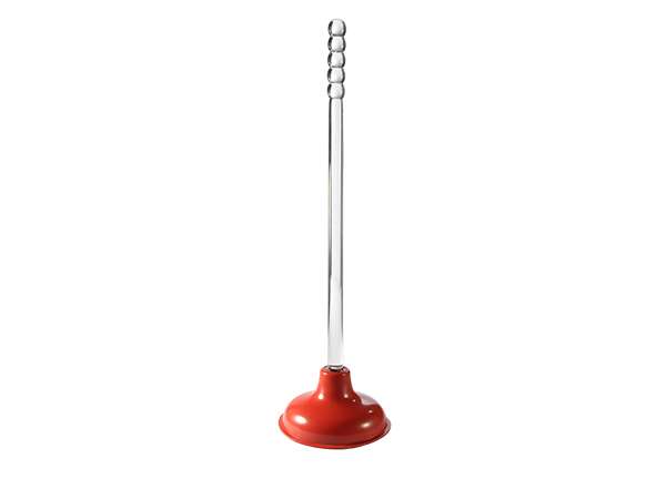 Crystal Plastic Handle Force Cup Plunger 6' Cup ( Red, Blue, Gray, and Green ), 18' Wood Handle