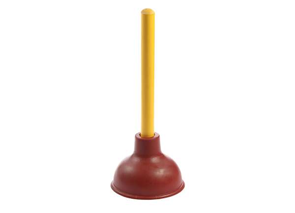 Force Cup Plunger 4.5' Red Cup, 9' Yellow Wood Handle